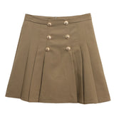 Guangzhou Women's Dress 2025 Spring Korean Version Of Double Buckle High Waist Thin A Short Skirt Suit 100-Folded Skirt HZ1208