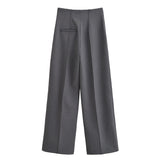 Autumn New Half-High Collar Fluffy Short Coat 1223451 High-Waisted Trousers 1223452 HZ1208