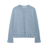 Z2025 Autumn New Temperament Round Neck Simple Stacked Knitted Coat 2756114 HZ1208