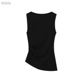 Women's Dressed Type Shipnecked Folded Vest White 2025 New 4424311 HZ1208