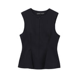 Autumn And Winter New Short Skirt Hem Sleeveless Folding Top 2135552 HZ1208