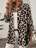 Autumn And Winter New Elegant Shirt Leopard Print Long-Sleeved Casual Holiday Shirt Top HZ1208