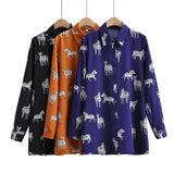 2025 Women's New Long-Sleeved Animal Zebra-Print Shirt 21006 HZ1208