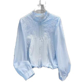 French White Shirt Female Senior Spring And Autumn 2025 New Good-Looking Lace Long-Sleeved Beautiful Shirt Top HZ1208