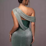 Sexy Women's New Sexy Sleeveless Breast-Buttered Bow Repair Fishtail Skirt HZ1208