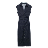 Summer New Flute Dress Shirt Dress 0779064 HZ1208