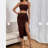 New Fashion Sexy Hottie Umbilly Corset Body Slings Open Skirt Dress Suit Woman HZ1208
