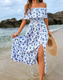 2025 Summer New Sexy Body-Print Shoulder Dress HZ1208
