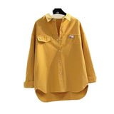 Official Map Water Wash Cotton Shirt Women 2025 Autumn And Winter New Korean Version Of The Loose Casual Shirt Jacket Women HZ1208