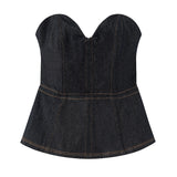 2025 Spring And Summer Female Simple Waist Cowboy Suit Suit HZ1208