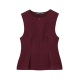 Autumn And Winter New Short Skirt Hem Sleeveless Folding Top 2135552 HZ1208