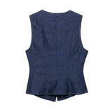 Z Women's Temperament Commuting Suit Double Sleeveless Vest + Wide Leg Pants 3191052 3191051 HZ1208