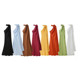 Ins Homemade Niche New Women's Clothing In Spring And Summer Solid Color Hanging Neck Silk And Siding Texture Dress HZ1208