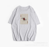 2025 New Cotton Short-Sleeved Top Small Print Collar T-Shirt Loose Soft Ins Women's Clothing HZ1208