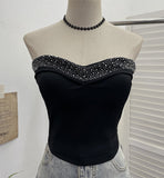 Design Sense Of Small Heavy Industry Drilled With Chest Pad Inside The Bottom Of The Coat Short Vest Woman 8029 HZ1208