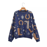 2025 Women's New Round-Neck Long-Sleeved Silk Knitted Sweater 221279 HZ1208