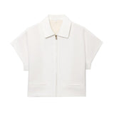 Z2025 Spring New Women's Collar Short-Sleeved Short Coat Straight Trousers 8491053 8491054 HZ1208