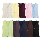 Z Women's New Button Knitted Vest Skirt 4192015 4192016 HZ1208