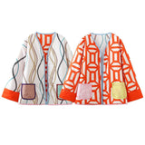 2025 Women's Clothing Two Sides Of The Printed Pocket Decorative Cotton Jacket Jacket 219 HZ1208
