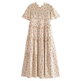 2025 Women's New Cotton-Print T-Shirt With Loose Cake Dress 8744 HZ1208