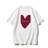 Hot Sale Of Simple Love Print T-Shirts For Girls In Summer Free-Round Collar Pure Cotton Short-Sleeved Top HZ1208