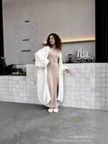 Autumn/Winter 2025 New Long Imitation Sting Cardigan Women Hot Selling Lazy Wind Knitted Sweater With Belt HZ1208