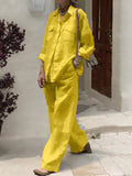 Casual Long-Sleeved Shirt Loose Set 2025 New Women's Two-Piece Suit HZ1208