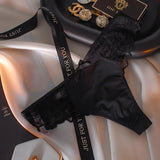 Relay Empty Trousers V Flash Diamond Buckle Lace Side Trousers Without Trace Ice Splicing Lace Lady T-Tants HZ1208