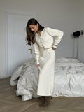 Hot Loose Knitted Set Women 2025 Autumn And Winter New Button Cardigan Sweater + Straight Skirt HZ1208