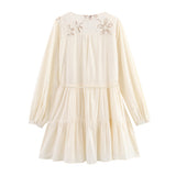 Summer New Flower Embroidery Mini Dress 8741037712 HZ1208