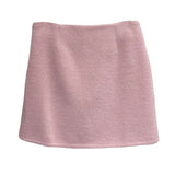 Real Shooting Pink Hair This Dress Girl Autumn And Winter High Waist A-Buffed Short Skirt Anti-Light One-Step Skirt 8871 HZ1208