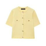 Z Spring 2025 New Women's Short-Sleeved Simple Fashion Knitted Jacket Skirt 1822025 1822025 HZ1208