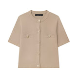 Z Spring 2025 New Women's Short-Sleeved Simple Fashion Knitted Jacket Skirt 1822025 1822025 HZ1208