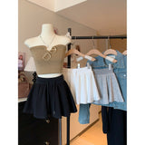 Black Short Skirt Ballet Style 2025 Summer New Women's A Skirt Skirt High-Waisted Skirt Skirt Skirt Tide HZ1208