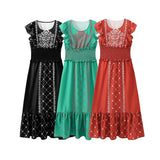 2025 Women's New Three-Color Printing To Take Waist Dress 146 HZ1208