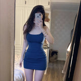 Thai Pure Sex Sling Dress Femininity Bag Hip Dress Slim Thin Solid Color Tight Skirt HZ1208