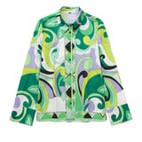 2025 Women's New Printed Long-Sleeved Collar Shirt 22222 HZ1208