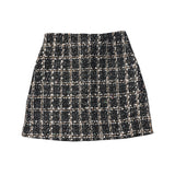 Small Scented Coarse Flowers, Lattice Half-Dress Woman 2025 Autumn And Winter New High-Waisted Thin Ass A-Word Skirt 8920 HZ1208