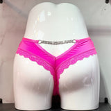 Diamond Chain Hollow Lady T-Shirt Lace Trousers Comfort Ice Silk Cotton Crotch Trousers Sexy Low-Waist Trousers HZ1208