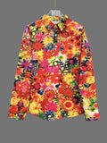 2025 Spring And Summer New Women's Button-Print Casual Shirt Top HZ1208