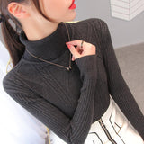 High-Necked Sweater Women's Autumn And Winter Set-Up Bottom Shirt 2025 New Fashion Knitting Top HZ1208
