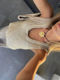 2025 New Set Hollow Knitted Knitting Summer Vest Loose Sleeveless Vest Sexy V-Neck Top Woman HZ1208