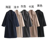 Autumn New Soft Double Buckle Dress Loose Coat 3046269 HZ1208