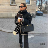 Women's Clothing 2025 Autumn And Winter New Fashion Wool Coat Thick Loose With Scarf Tid Lady HZ1208