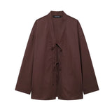 Women's Women's Cotton T-Shirted And Coated High-Waist Broad Leg Trousers Casual Set HZ1208