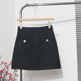 Long-Term Goods Small Fragrant Wind Coarse Flowers A Short Skirt Women High Waist Thin Skinny Bag Hip Half-Body Skirt 8996 HZ1208