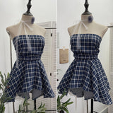 Spicy Wind Shoulder-To-Shoulder Tectorge Sling Waist-Le-Legged Skirt Wrapped-Sleeved Top 9231 HZ1208