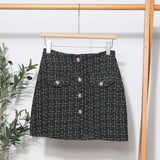 Small Scented Coarse Flowers, The Short Skirt 2025 Autumn And Winter Korean Version Of The Small Man A-Word Bag Hip Lattice Half-Dress 8891 HZ1208