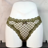 Sexy Rear Ribbon Ribbon Lace Trousers Low-Rise Cotton Crotch Large Elastic Heart-Shaped Lace T-Trousers HZ1208