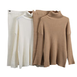 Pit Bar Half-Dress High-Necked Sweater Suit Women Loose Warm Jacket Sweater Two Sets Of Burst HZ1208